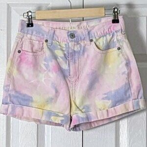 AMERICAN EAGLE OUTFITTERS Women's Cuffed Shorts  Size 4 Multi Pastels